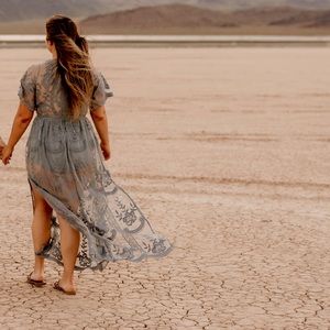 Honey Punch Dusty blue gown